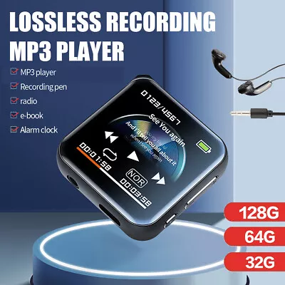 128G Mini Audio Voice Recorder Music HIFI MP3 Player FM Radio Alarm Clock E-book • £26.49