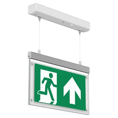 Emergency 3hr LED Maintained Fire Exit Hanging Suspended Ceiling Sign Light • £29.99