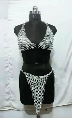 9 Mm Medieval Butted Bikini Aluminum Silver Hot Sexy Chainmail CH035 • £24