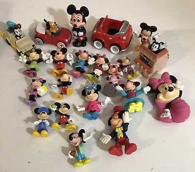 Disney Mickey Mouse Minnie Mouse Figures Cars Lot Of 21 Toys  T7 • $20.61