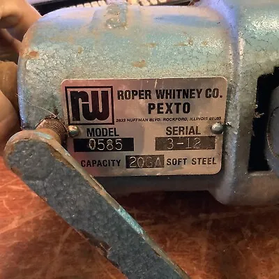 Roper Whitney Forming Roll 0585 Pexto 20GA Capacity Soft Steel (used)No Handle • $450