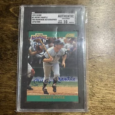 1992 Score Mickey Mantle Franchise Autographed /2000 SGC Authentic • $1069.59