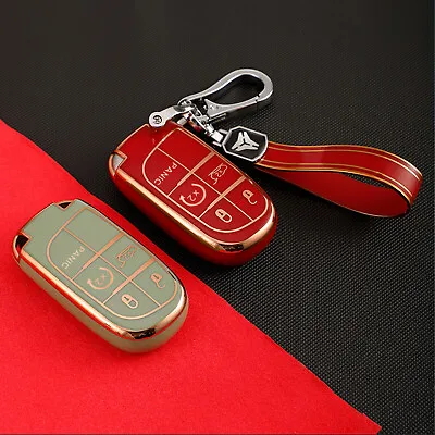 TPU Car Remote Key Fob Cover Case Shell For Jeep Dodge Chrysler Cherokee Charger • $8.26