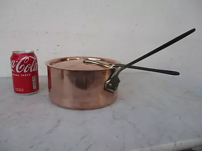 Vintage French Copper Saucepan With Lid Reputable Villedieu Chef Cooking Pot • $89.90