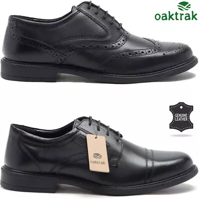 Mens Leather Shoes Brogues Smart Formal Casual Lace Up Oxford Derby Office Shoes • £24.95