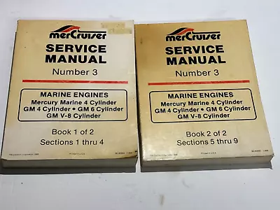 1988 MerCruiser #3 Service Manual Set 9 0-95693 Mercury & GM Marine Engine • $59.95