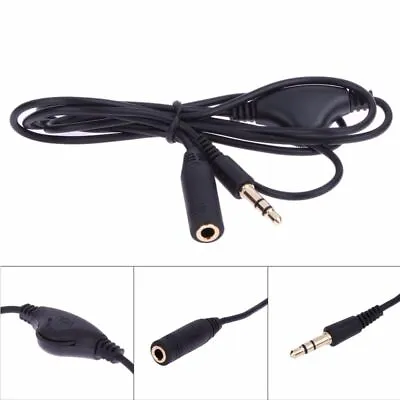 Earphone In Line Volume Control Cable Stereo Audio Adaptor Earphone Accessories • £2.83