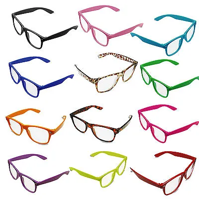 Neon Geek Glasses Festival Fun Party Wear 80's Coloured Fancy Dress Costume UK • £3.32