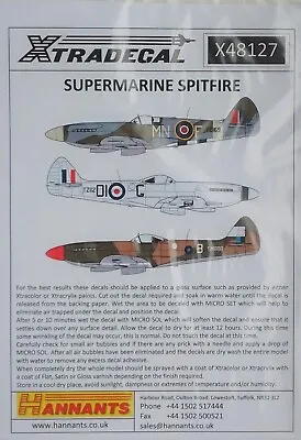 Xtradecal 1/48 X48127 Supermarine Spitfire Mk.XIV/XVIII Decal Sheet • £8.71