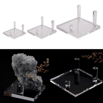 Three-Peg Acrylic Display Stand Suport Base For Minerals Rock Specimens • $6.17