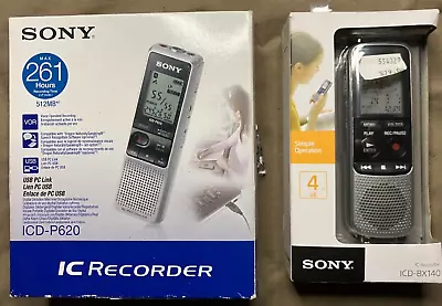 2x Sony Handheld USB Digital Voice Recorder. ICD-P620 & ICD-BX140 • $40