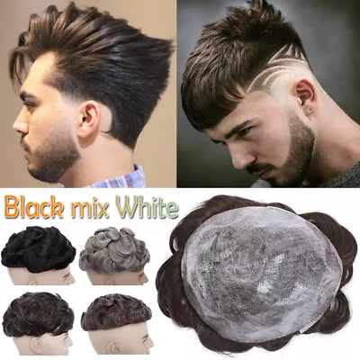 8A Remy French Lace Man Male Hair Wig Toupee Hair Replacement Hairpiece Cover US • $66.69