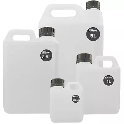 500ML 1L 2.5L 5L Litre Plastic Jerry Can Bottle Water Container Tamper Black Cap • £31.99