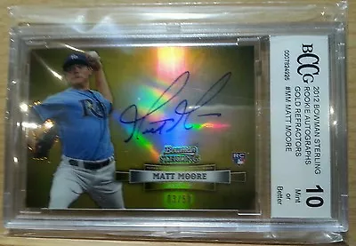 2012 Matt Moore Bowman Sterling Rookie Autographs Gold Refractors #mm Rc #03/50 • $25