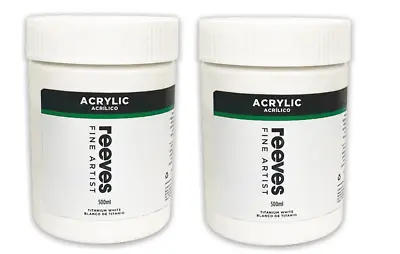 Reeves Fine Artists' White Acrylic Paint. 2 X 500ml. • £15.99