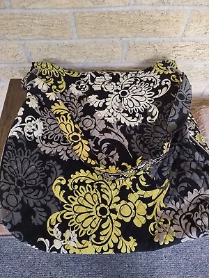 Vera Bradley Holiday Tote Purse In Baroque Pattern Blk/Grey/Yellow/Ivory  • $5