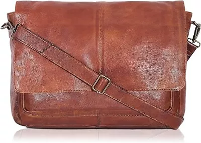 Vintage Genuine Leather Satchel Shoulder Bag Messenger Laptop Briefcase For Men • £27.99