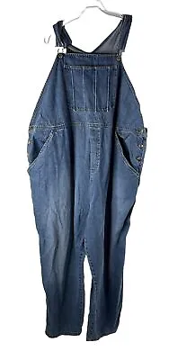 VTG 90s Womens 3XL Maternity Baggy Denim Jean Bib Overalls • $53.39