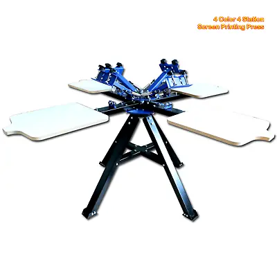 4 Color 4 Station Screen Printing Press Manual Printer W/Independent Rotations • $759.99