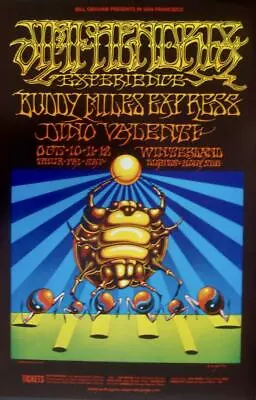 JIMI HENDRIX BG 140 RP2 FILLMORE Concert Poster RICK GRIFFIN BILL GRAHAM 1968 NM • $500