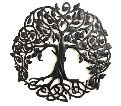 Large Tree Of Life Metal Art Decorative Iron Wall Hanging Bronze Indoor Outdoor • £48