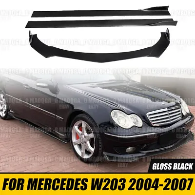 Front Bumper Lip Side Skirt For Mercedes W203 C-CLASS C320 C230 C240 C280 Gloss • $128.55