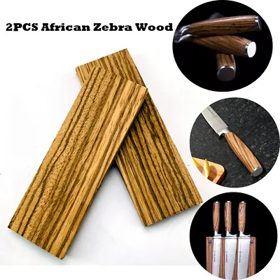 2PCS African Zebra Wood Knife Handle Scales For Knives Making Wood Block DIY • $24.28