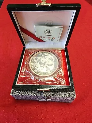 1988 China Panda Proof Silver 50 Yuan  5 Ounce 999 Silver • $299