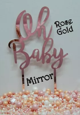 OH BABY Hello World Hello Baby CAKE TOPPER BABY SHOWER GENDER REVEAL DECORATION • $6