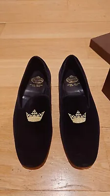 Church's Handmade Crown Sovereign Velvet Shoes 11uk Rrp£760 • £349