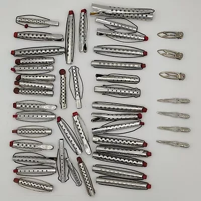 35+ Pc Lot Vtg. Spring Hold Aluminum Metal Hair Curlers Wave Clips Goody Tip-Top • $15.99