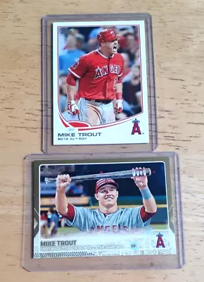 Mike Trout Angels LOT (2) 2013 Rookie Of Year/ RARE 2015 Allstar SP GOLD #/2015 • $28.97