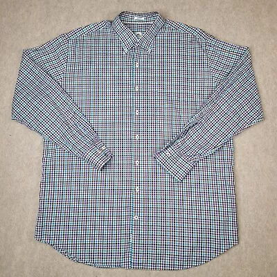 Peter Millar Shirt Mens XL Blue Purple Check Long Sleeve Button Down Golf • $17.97