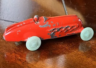 WOODCHUCK TOY Vtg 1930s? Slush Cast Mold Red Indy Type Racer Race Car W/ Driver! • $91