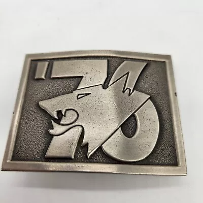 Vintage '70s Wolfs Head Motor Oil 1920s Logo Advertising Sign Metal Belt Buckle • $20.71