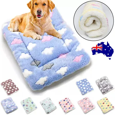 $11.19 • Buy Warm Pet Mat Paw Print Cat Dog Puppy Fleece Soft Blanket Bed Cushion S M L XL