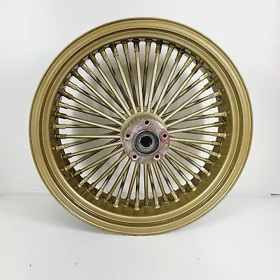 18 X 5.5 48 Fat King Daddy Mammoth Gold Spoke Rear Wheel Rim Harley Custom • $279.96