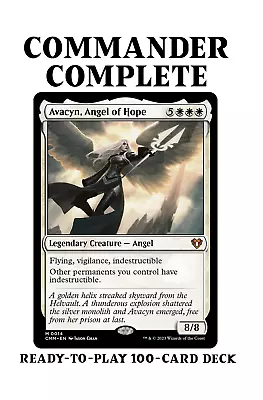 Avacyn Angel Of Hope ANGEL TRIBAL Magic MTG Custom Commander Deck • $169.99