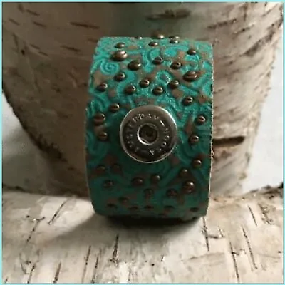 $45 • Buy Genuine Noosa Amsterdam Patterns Cuff Wrap Bracelet, Turquoise, Size M *NEW