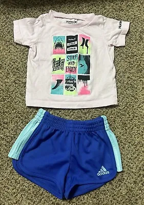 Baby Girl Hurley And Adidas Outfit Size 12 To 18 Months • $5.99