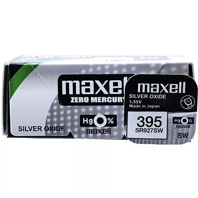 Maxell 395 SR927SW SR57 1.55V Silver Oxide Watch Battery Long Expiry • £2.06