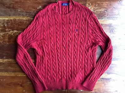 Polo Ralph Lauren Cable Knit Pullover Sweater Mens Red Size Tall XXL • $32.94