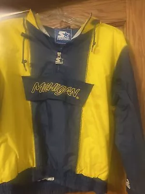 Vintage Boys 90s University Of Michigan Wolverines Starter Windbreaker Boys Larg • $28