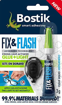 £10 • Buy Bostik Fix & Flash Adhesive UV Light Activated All Purpose 3g Glue 30619199