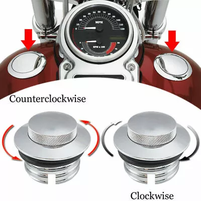 $19.93 • Buy Billet Flush Pop Up Gas Cap Vented Fuel Tank Cover For Harley Low Rider Fat Bob