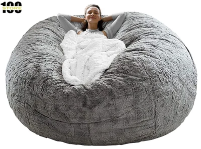 $65.62 • Buy Bean Bag Chair Cover Chair Cushion, Big Round Soft Fluffy PV Sofa Bed Cover NEW