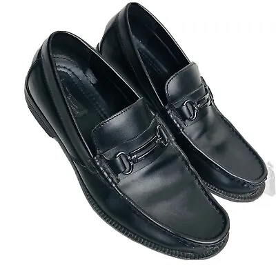 Mark Anthony Men’s Black Leather Upper Dress Shoes Loafers Size 10M • $29.99