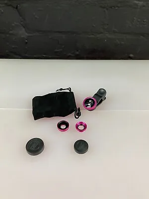 Universal 3 In 1 Fisheye Wide Angle Macro Clip Lens Kit For Samsung IPhone IPad • £3.99