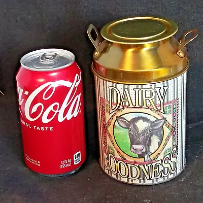 Vintage Milk Can Tin Collectible Dairy Goodness Holstein Cow Farmhouse Rustic 6  • $12.73