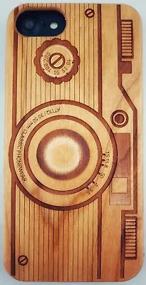 £21.99 • Buy Retro Camera Natural Carved Wooden Phone Case For IPHONE SAMSUNG HUAWEI PIXEL